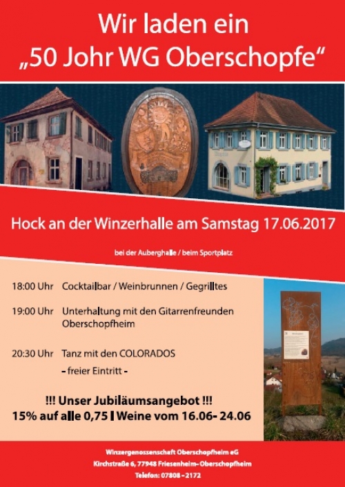 50 JHRIGES JUBILUM WINZERGENOSSENSCHAFT OBERSCHOPFHEIM